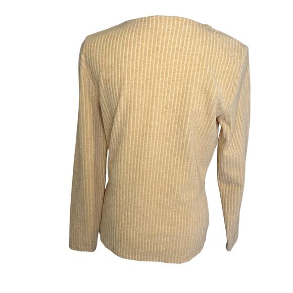 Escada women's velour tan ribbed long sleeve crew neck pullover size 40 US M - Picture 4 of 7